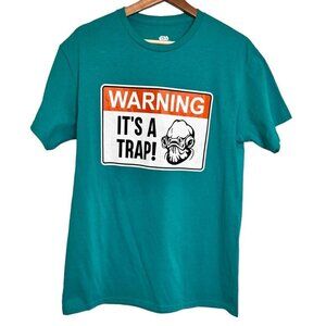 Disney Size Medium Star Wars Admiral Ackbar It's a Trap Graphic Tee NEW Teal
